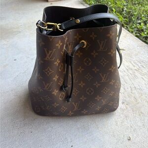 Louis Vuitton Black and Brown Monogram Shoulder Bag